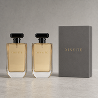 Flacon de parfum vide sur mesure 100 ml, rectangulaire et fin, en verre ambré, pour marque haut de gamme