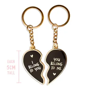 Wholesale Hard Enamel key ring rabbit Heart Love Charms Cartoon Cute Znic Alloy Metal Custom Enamel Keychain