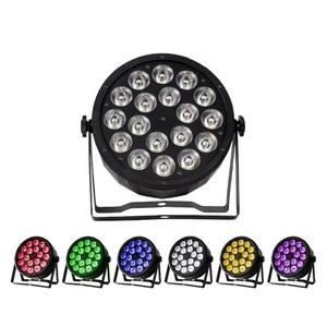 Iluminación LED para Escenarios, 18 Focos Par Can, 18x18w RGBWA UV 6en1, Foco Par LED Delgado - Product Image 1