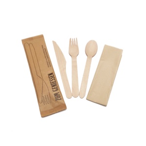 Nhà sản xuất của dùng một lần thân thiện với môi trường bằng gỗ thiết lập dao kéo cho các bên Bộ đồ ăn đó là loại Trái Đất - Product Image 3