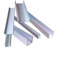 Profilé en U en aluminium anodisé 6063 T5 pour garde-corps en verre, bordure murale, cadre LED, bordure de meuble