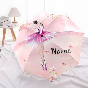 1 Parapluie Pliant Personnalisé à la Demande avec Nom de Danseuse de Ballet Dessin Animé, Sans Minimum de Commande, Cadeau de Danse Personnalisé, Impression UV, Couleur Personnalisée - Product Image 2