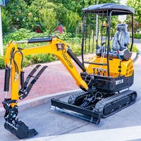 Penjualan Pabrik HT18 Micro Crawler Digger Compact Bagger 1.8 Ton Mini Excavator dengan Kabin untuk Proyek Pertanian.