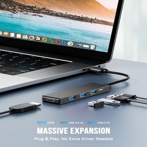 Bán buôn 1 loại C cổng USB HUB Multiport <span class=keywords><strong>5</strong></span> trong 1 USB C HUB với <span class=keywords><strong>HDMI</strong></span> cổng đầu ra tương thích chuyển đổi Docking Station USB C - Product Image 2