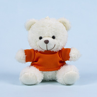 Mini ours en peluche personnalisé de 11 cm avec logo DIY sur la chemise, idéal pour cadeau promotionnel d'entreprise, souvenir de mariage ou de fête