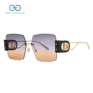 แว่นกันแดดทรงสี่เหลี่ยมไร้กรอบ Retro Rimless MAX รุ่น Unisex ขนาดใหญ่พิเศษ ป้องกันรังสียูวี 400 ได้รับมาตรฐาน CE คุณภาพสูง ปี 2023 - Product Image 5