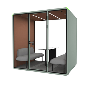 Cabina de oficina ventilada e insonorizada para reuniones, cabina de oficina móvil para 4 personas, adecuada para oficinas de diseño abierto. - Product Image 5