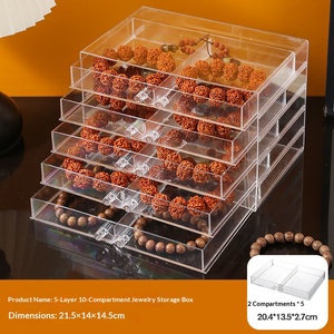 Scatola Portaoggetti in Plastica Trasparente Multistrato di Grande Capacità, Antiossidante e Antipolvere, per Gioielli da Scrivania - Product Image 6