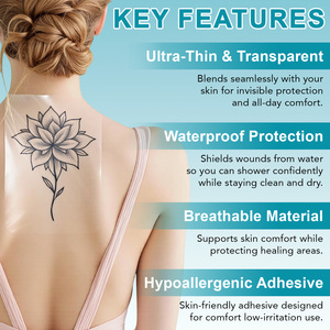 ELAIMEI แผ่นปิดแผลใสแบบกันน้ำ 50 ชิ้น สำหรับว่ายน้ำ อาบน้ำ ปิดแผลหลังผ่าตัด หรือปิดแผลสำหรับสายให้น้ำทางหลอดเลือดดำ - Product Image 2