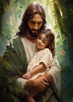 Peinture sur toile abstraite de portrait de Jésus, art mural aux couleurs chaudes, images pour la décoration de la maison, du bar, de la salle, affiches et impressions d'art chrétien