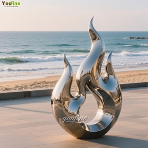 Trừu tượng ngoài trời Vườn trang trí nội thất điêu khắc thép không gỉ ngọn lửa Tượng - Product Image 2