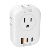 Adaptateur de voyage de vente chaude avec 4 prises US 2C + 1A Inde Type D Plug Single Country Plug Chargeur pour ordinateur portable et appareil photo Fonction PD