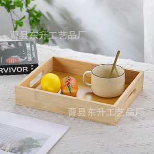Plateau à pain en bois rectangulaire, plateau de service en bois massif pour la maison, la cuisine, le rangement de la vaisselle à thé, style simple, petite et grande taille - Product Image 2