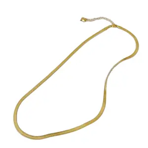 Hot sale mother's day gift geometric round 18K gold plated stainless steel jewelry snake bone necklace