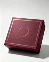 Boîte cadeau rigide écologique de luxe réutilisable avec motif de croissant de lune en relief, boîte en papier rigide personnalisée avec feuille d'argent pour cosmétiques