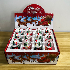 مخصص صغير كرة ثلج كرة ثلج زجاجية من الراتنج مشغولات يدوية كرة الثلج لعيد الميلاد مع مجموعة صندوق هدايا - Product Image 5