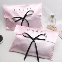 Pochette de Rangement en Satin Rose Imprimée Logo Personnalisé pour Extensions Capillaires, Cosmétiques, Soie de Luxe, Emballage Cadeau, Perruques et Anti-Poussière
