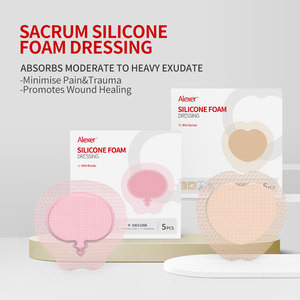 Alexer Sacrum pembalut busa silikon dengan perbatasan 7x7 inci, 5 pak, untuk Sacral, diletakkan tekanan, sakit bokong - Product Image 6