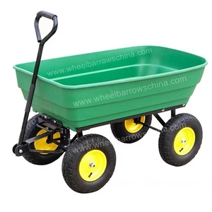 <span class=keywords><strong>Chariot</strong></span> de jardin robuste en polyéthylène avec pneus pneumatiques de 10 pouces pour l'aménagement paysager et le jardinage - Product Image 3
