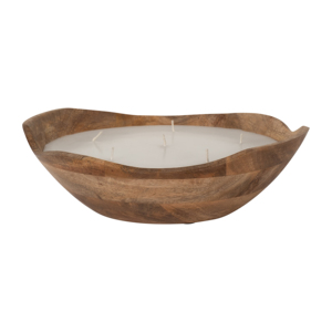 Candela Profumata in Ciotola Rustica, Legno di Mango Naturale, Piccola Decorazione per Interni ed Esterni - Product Image 1
