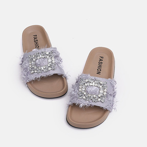 Ciabatte estive per bambine, nuove con strass, scarpe da principessa per bambini, ciabatte a fascia singola con suola spessa, scarpe da spiaggia per bambine. - Product Image 4