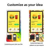 Support de terminal de point de vente de 23,6 pouces, support au sol ou montage mural, kiosques de commande de nourriture McDonald, kiosque de paiement en libre-service, restaurant