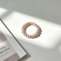 Ins-Style Minimalistischer Lila Natürlicher Süßwasserperlen-Ring in Kartoffelform AA-Qualität Elastischer Vielseitiger Modeschmuck für Damen