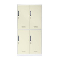 Casier de rangement métallique à quatre portes pour usage scolaire, armoire en acier pour vestiaire de gymnase, armoire de rangement pour travailleurs