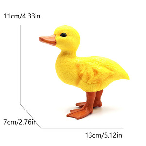 Modèles d'animaux de ferme simulés en PVC pour l'exportation, Série Canards : Canards femelles à tête verte, blancs et jaunes, couleur sable d'automne - Product Image 6