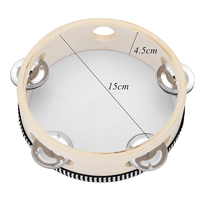 Wholesale Hand Held Birch Tambourine Drum 6 Inch Metal Jingles Bell Percussion Gift Musical Educational Drum Instrument for Kids