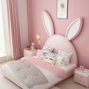 Cama Infantil con Nuevo Diseño de Conejo para Niña Princesa en Rosa y Niño Adorable, Cama Doble para Niños, Juego de Muebles de Dormitorio - Product Image 4