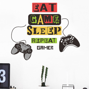 Home Decoration Self Adhesive Pvc Eat Sleep <strong>Gaming</strong> Zone Wall <strong>Sticker</strong> - Product Image 2