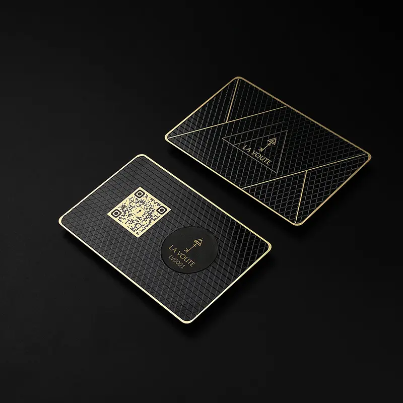 Luxury metal business card factory customizes 216 blank 0.8MM black NFC metal cards suitable for use in NFC metal business cards