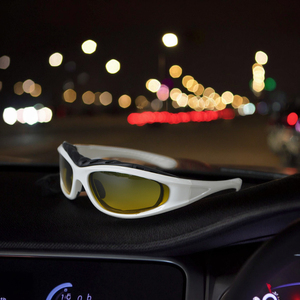 男女表演眼镜夜间驾驶太阳镜TAC镜片偏光透明镜片UV400光学运动风格红蓝 - Product Image 1