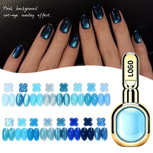 Kit de vernis à ongles gel bleu 24 couleurs très populaire, haute saturation des couleurs, gel UV effet œil de chat avec nuancier pour académie de formation en manucure - Product Image 6