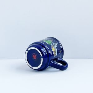 Taza <span class=keywords><strong>de</strong></span> cerámica verde oscuro brillante con nervaduras verticales, taza <span class=keywords><strong>de</strong></span> café <span class=keywords><strong>de</strong></span> gres con cuerpo recto acanalado, para comercio mayorista - Product Image 6