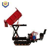 Mini-dumper chenillé 1,5T à moteur diesel avec transmission par engrenages, pompe hydraulique et boîte de vitesses, levage de type ciseaux, 12 CV, pour palmiers à huile