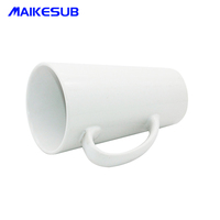 Mug à café haut de 17 oz en forme de V, logo personnalisé avec revêtement imprimable, tasse à latte en céramique blanche, mug conique, mug à sublimation