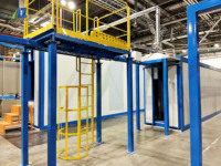 Système de ligne de production de peinture en poudre d'aluminium à commande PLC Aizhou, entraîné par moteur, cabines de pulvérisation, utilisation facile, haute performance