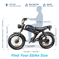 Vélo électrique EMOKO 20x4 à pneus larges C93, double moteur, batterie lithium 48V 23Ah, double suspension, jantes bleues