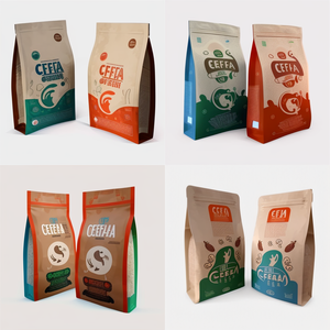 Tùy chỉnh in ấn vật nuôi thực phẩm <span class=keywords><strong>Ziplock</strong></span> túi, Quad-con dấu phẳng đáy đứng Pouch túi với miếng vải hình tam giác, 8 bên con dấu vật nuôi thực phẩm Bao bì túi - Product Image 4