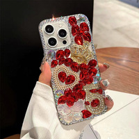 Étui de protection antichoc en PC orné de diamants, motif papillon en forme de cœur et couronne colorée pour téléphone mobile Lin 9.0