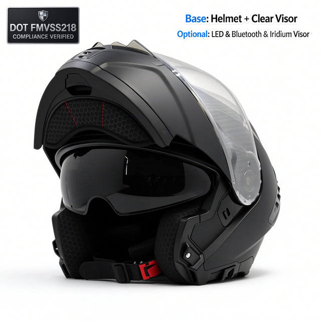 ABS Full Face Matte Black Motorcycle Helmets Safety Helmet Inner Tinted Visor DOT Certified Casque Moto Casco De Moto