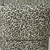 Pouf carré Jacquard - Repose-pieds géométrique à niveaux - Tabouret cube en tissu à motif pixelisé à deux niveaux pour salon
