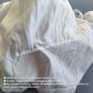 Trapos de Algodón 100% Blancos para Uso Industrial, Trapos de Camiseta, Trapos de Limpieza, Trapos de Algodón 100% - Product Image 4