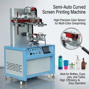 Máquina de Serigrafía Semiautomática Controlada por PLC para Botellas de Cosméticos, Vasos de Plástico, Artículos de Vidrio, Impresión de Tubos, Nueva - Product Image 1