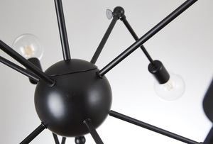 Araignée 8 Lumière Pendentif en Noir Fini Edison Ampoule LED En Métal Industriel Lumière Pendante pour Salon Restaurant - Product Image 4