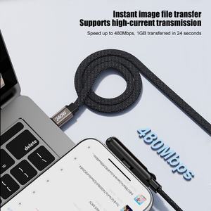 <span class=keywords><strong>Cable</strong></span> Universal para Teléfono 2 en <span class=keywords><strong>1</strong></span>, <span class=keywords><strong>Cable</strong></span> de Carga Rápida de 240w, <span class=keywords><strong>Cable</strong></span> de Carga para Teléfono con Ángulo Recto Tipo C para Gamers, <span class=keywords><strong>1</strong></span>.5m - Product Image 5