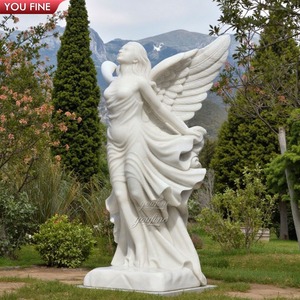 <strong>Garden</strong> Hand Carved Natural Stone <strong>Sculpture</strong> Marble Flying Angel Statue <strong>for</strong> <strong>Sale</strong> - Product Image 1