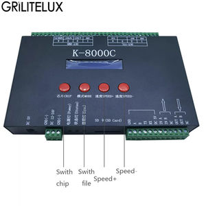 Controlador de Píxeles LED GRILITELUX K-8000C Pro de 8 Puertos con Tarjeta SD, Control DMX512/SPI Fuera de Línea, DC5-24V para Tiras RGB WS2811/WS2812 - Product Image 3